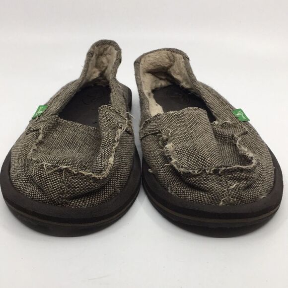 Sanuk Sidewalk Chill Surfers Shorty Tan and Brown Sz 7 - Picture 6 of 15